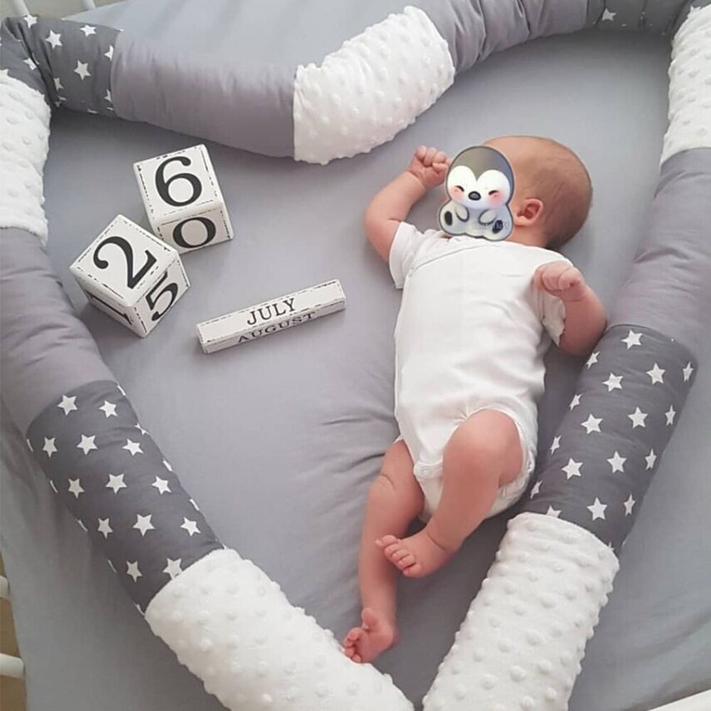 2.5m baby seng kofanger hegn naturligt bomuld sikkert sengehegn til babyer nyfødt tremmeseng kofanger hegn beskytter spædbarn værelse indretning  hm0003
