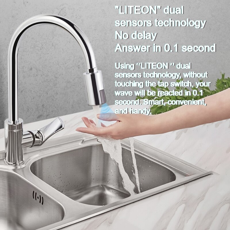 Inteligentny bezdotykowy kran czujnik na podczerwień adapter zlew woda oszczędzanie automatyczne krany adapter dyszy robić kuchni łazienka