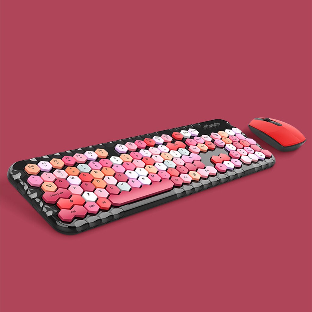 Mixed Color 2.4Ghz Wireless Keyboard and Mouse Set Notebook Desktop Wireless Office Keyboard and Mouse