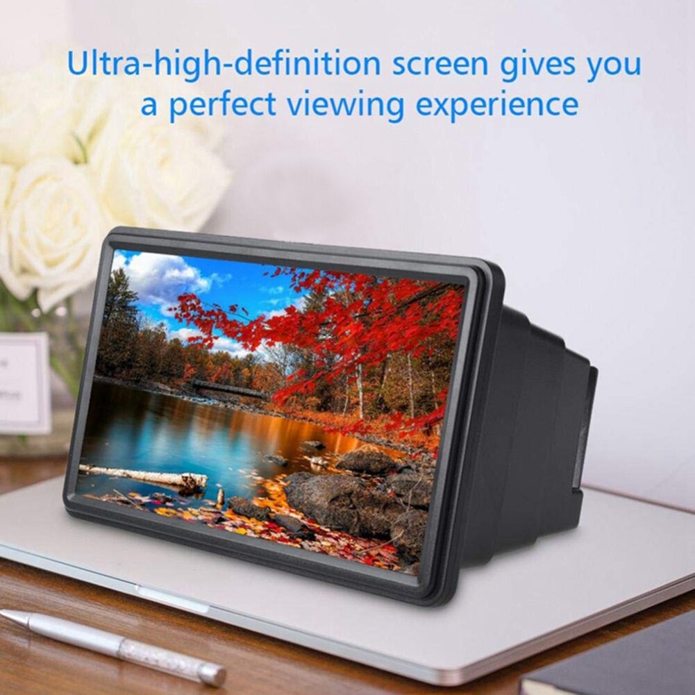 3D Mobile Phone Screen Magnifier Stereoscopic HD Amplifying Stand Movie Video Desktop Screen Magnifier For iPhone Samsung