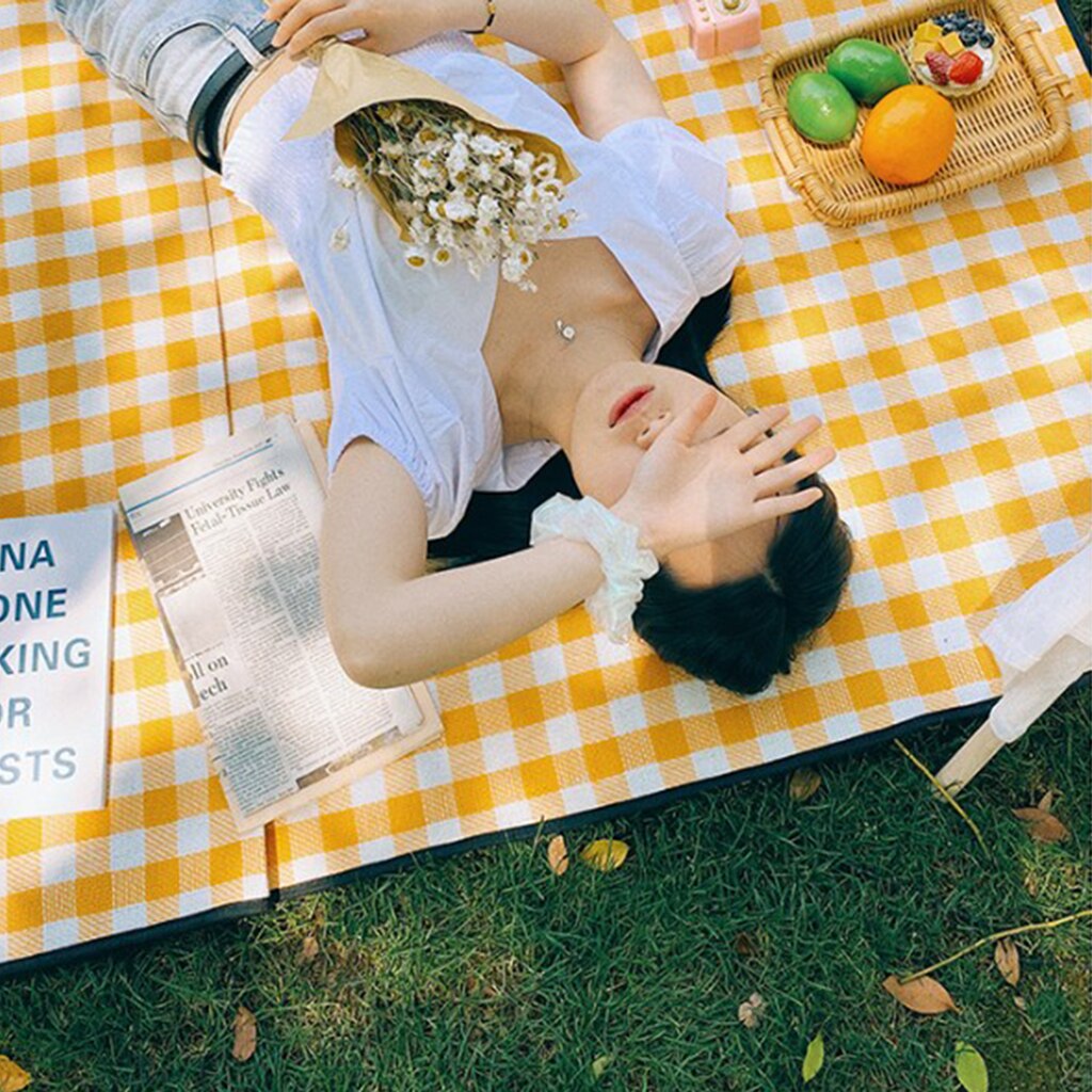 Picnic Blanket Waterproof Extra Large Picnic Mat Outdoor Blanket with Waterproof Backing for Family Concerts Beach Park Camping