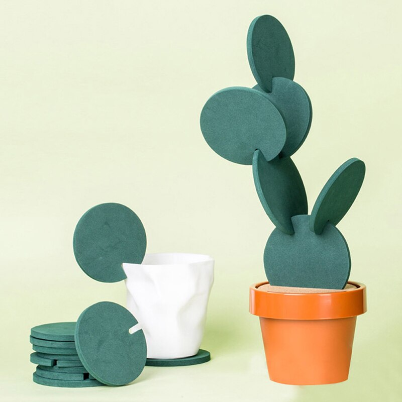 1Pc Cactus Potplanten Vorm Cup Mat Leuke Creatieve Coaster Mat Warmte Isolatie Pad Tafel Decoratie Keuken Accessoires