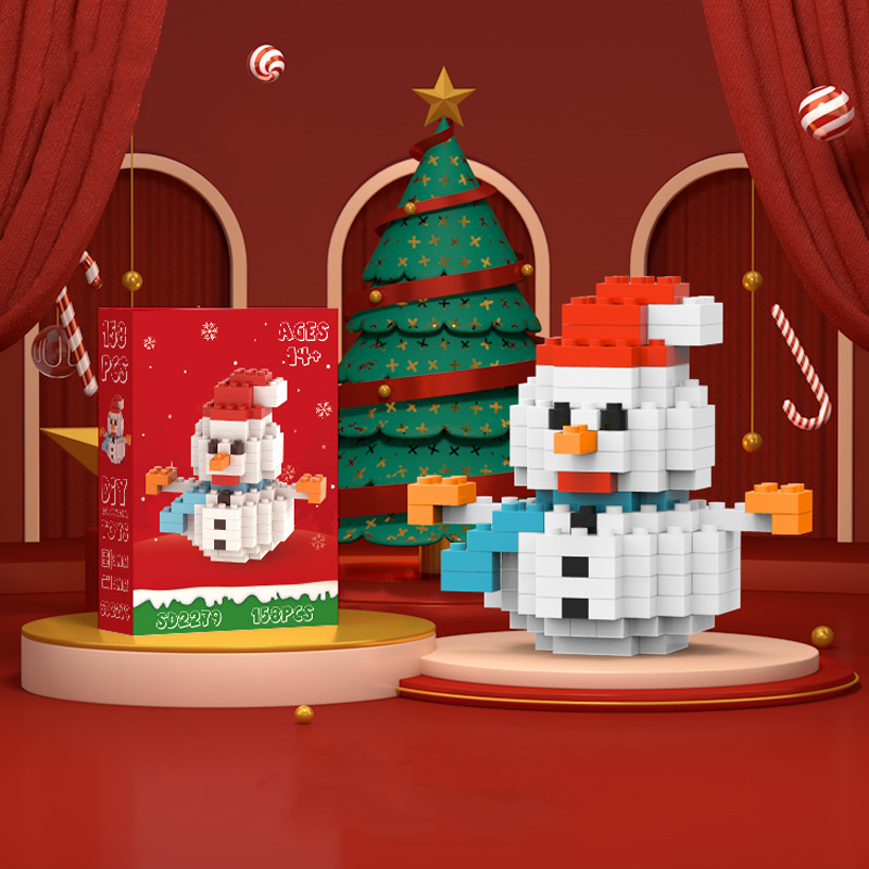 Christmas Series Of Particle Diamond Building Blocks Educational Assembling Toys Christmas Tree Santa Claus Small Ornaments: Pink