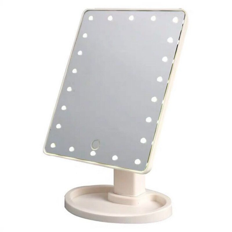 Espejos de maquillaje profesionales con luz LED rosa, luz LED ajustable, espejos de pantalla táctil 16/22, belleza, espejos, cepillo de pestañas