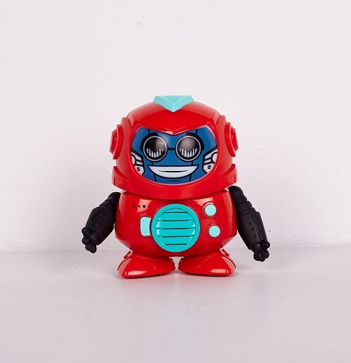 Intelligente verandering gezicht Mini Pocket Robot Lopen Muziek Dans Licht Voice Opname Gesprek Herhalen Smart Kid Speelgoed Interactieve: Red