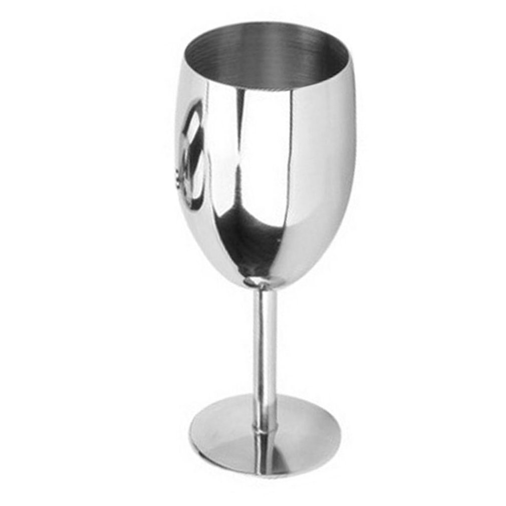 Stainless Steel Red Wine Goblet Bar Party Beer Juice Drink Champagne Cup Rust Resistant Durable Easy to Clean Party Supplies: silver 14cm