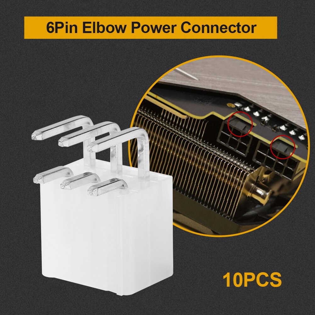 10 pces 6-pin conector de alimentação looper fonte de alimentação de substituição para substituir a porta de fonte de alimentação da mineração