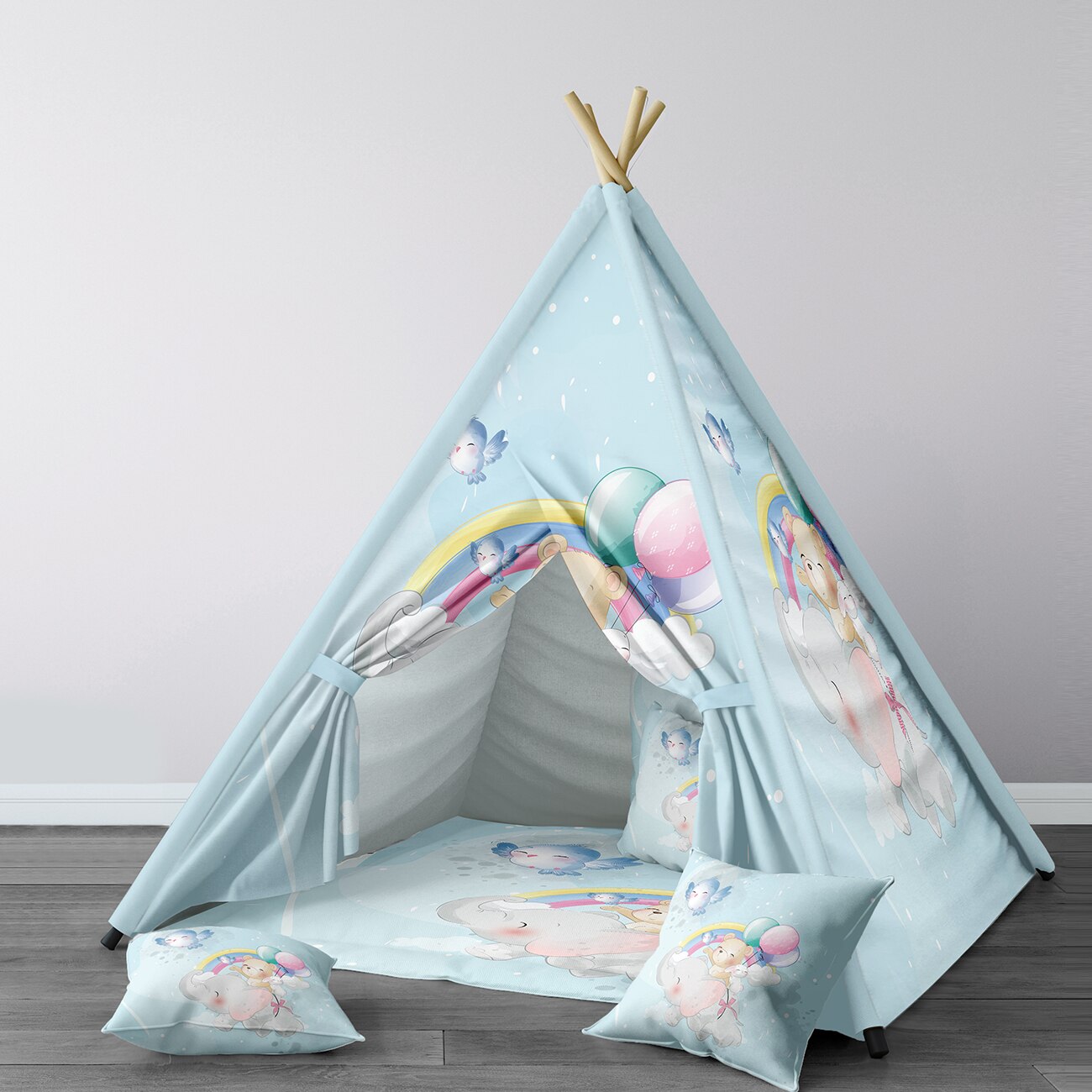 Spelen Tent Voor Kinderen Wigwam Draagbare Indoor Speeltuin Tenten Kinderen Slaapkamers Blauw Kleurrijke Ballon Model 254
