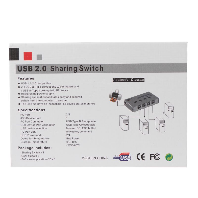 Auto Handleiding Usb 2.0 Sharing Schakelaar Aluminium Legering 2 Port Adapter Voor Pc Computer Printer Scanner Switcher Apparaten Accessoires