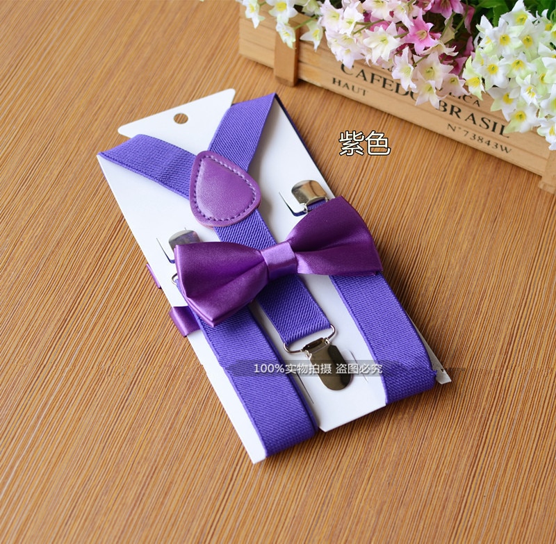 Szelki dla dzieci i muszka zestaw 26 kolorów szelki elastyczny Y-z powrotem robić dla dzieci czerwony różowy czarny niebieski chłopcy akcesoria dziewczęce