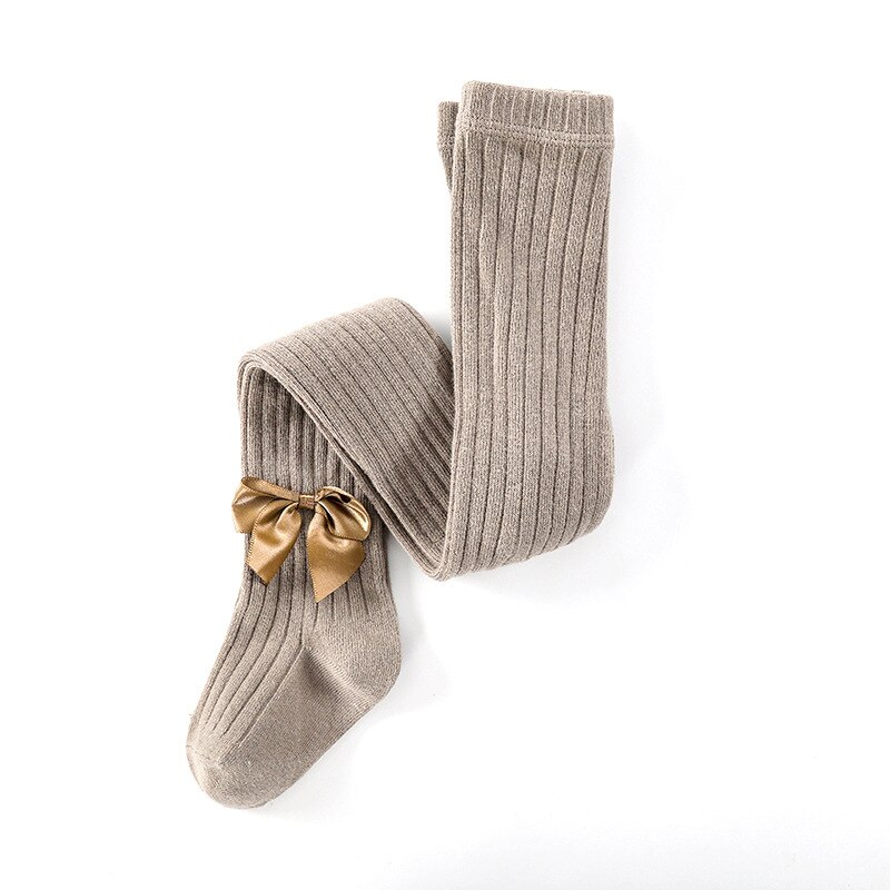 Algodão meninas collants princesa bowknet bebê menina de uma peça meias bebê primavera e outono novo estilo calças rendas meia: 4 to 6 Years / Coffee