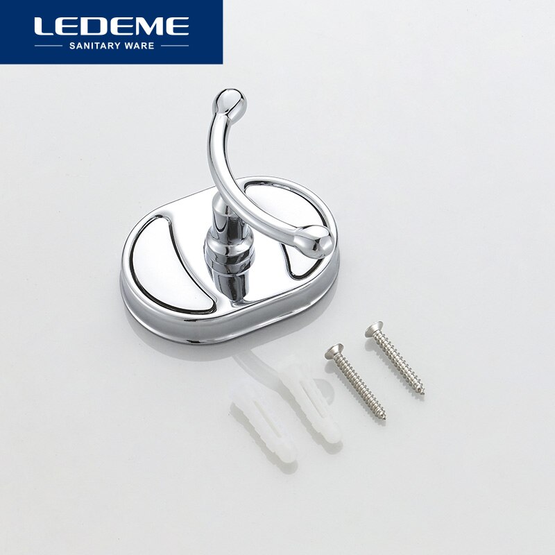 LEDEME Robe Hook Clothes Hook with Chrome Stainless steel Construction Finish Bathroom hook Bathroom Accessories L1905-2
