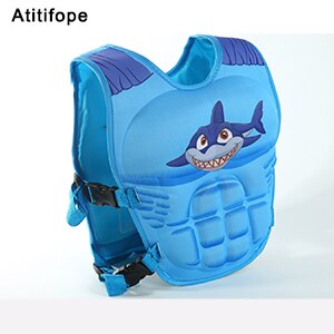 safe big buoyancy bright colors child swimming arm circle children learning swim vest swimming pool accessories: Blue shark