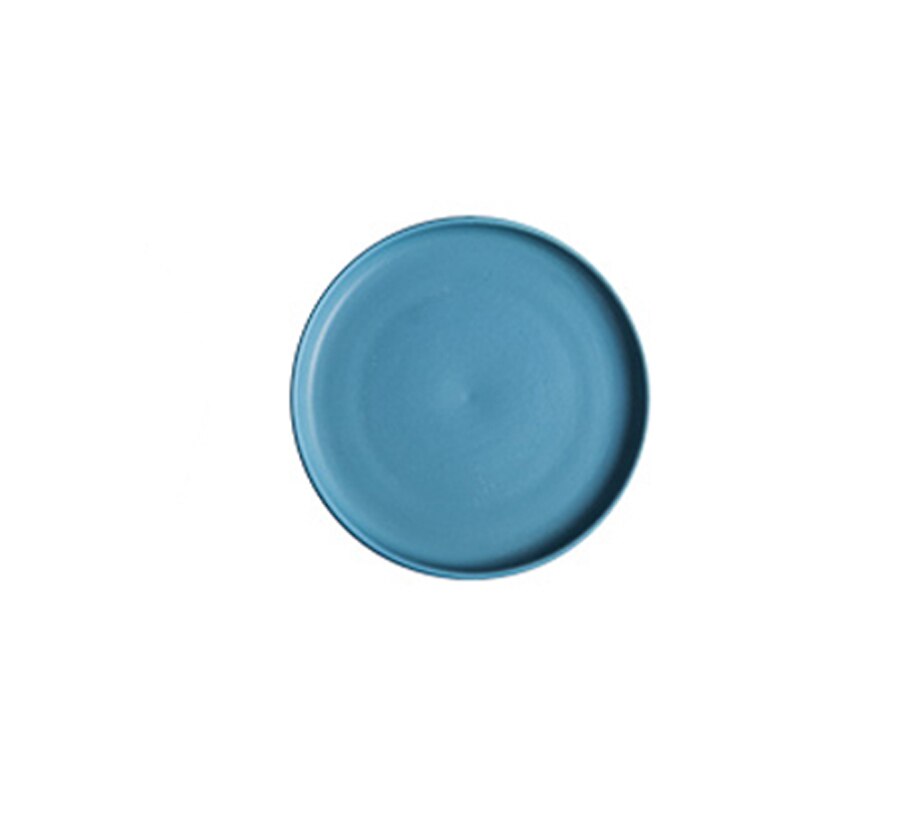 ceramic dessert cake pan Solid Plates Morden Style Round Shape Porcelain Household tableware Dish 6 inch: Blue