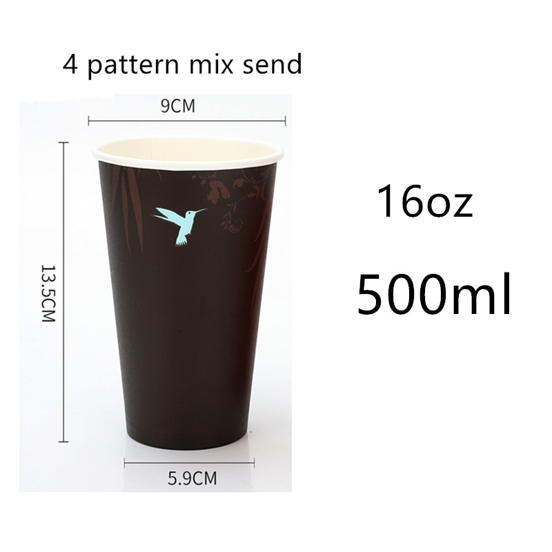 50 stücke Einweg kaffee tasse 8 unzen/12 unzen/16 unzen trinken saft milch tee imbiss verpackung tassen wiht deckel partei hochzeit gunsten papier tasse