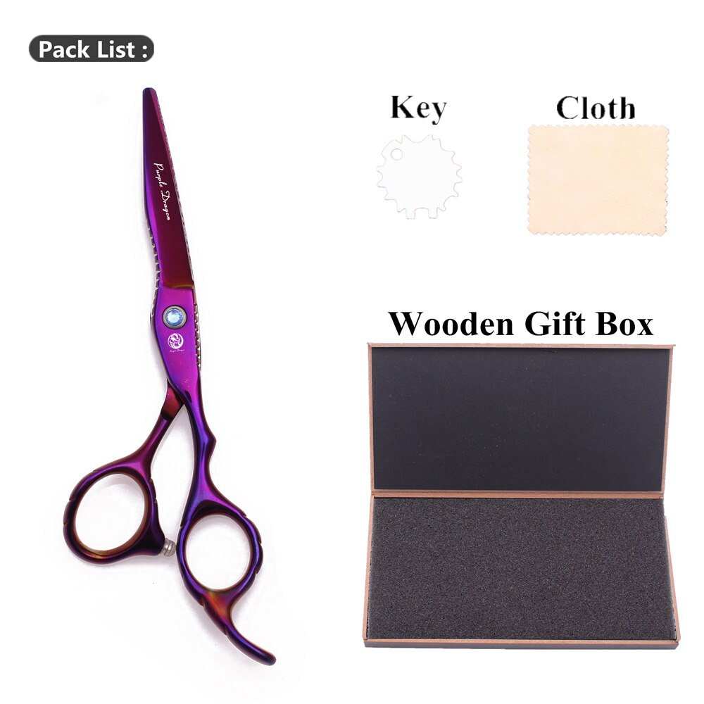 Purple Dragon 6" JP Steel Hairdresser Set Haircut Thinning Shears Hair Cutting Scissors Barber Scissors 1011# Gold