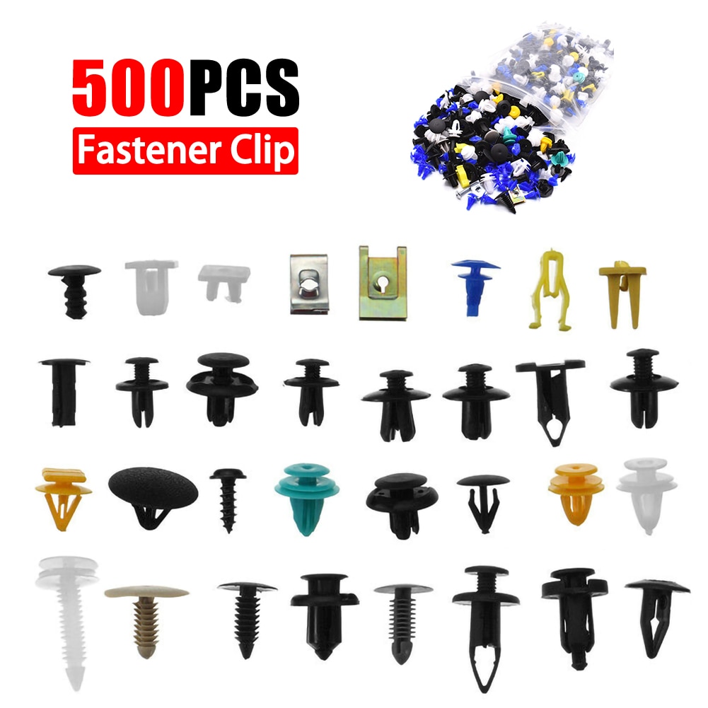 500Pcs Gemengde Auto Fastener Clip Bumper Fender Trim Plastic Klinknagel Deur Panel