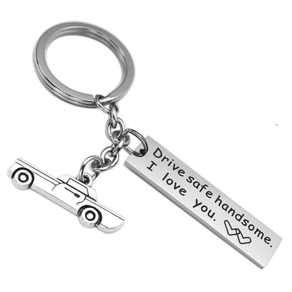 Drive Safe Keychain Jewelry Wing Car For Trucker Husband Boyfriend Girlfriend Romantic Used to Hang Keys: Deep Sapphire