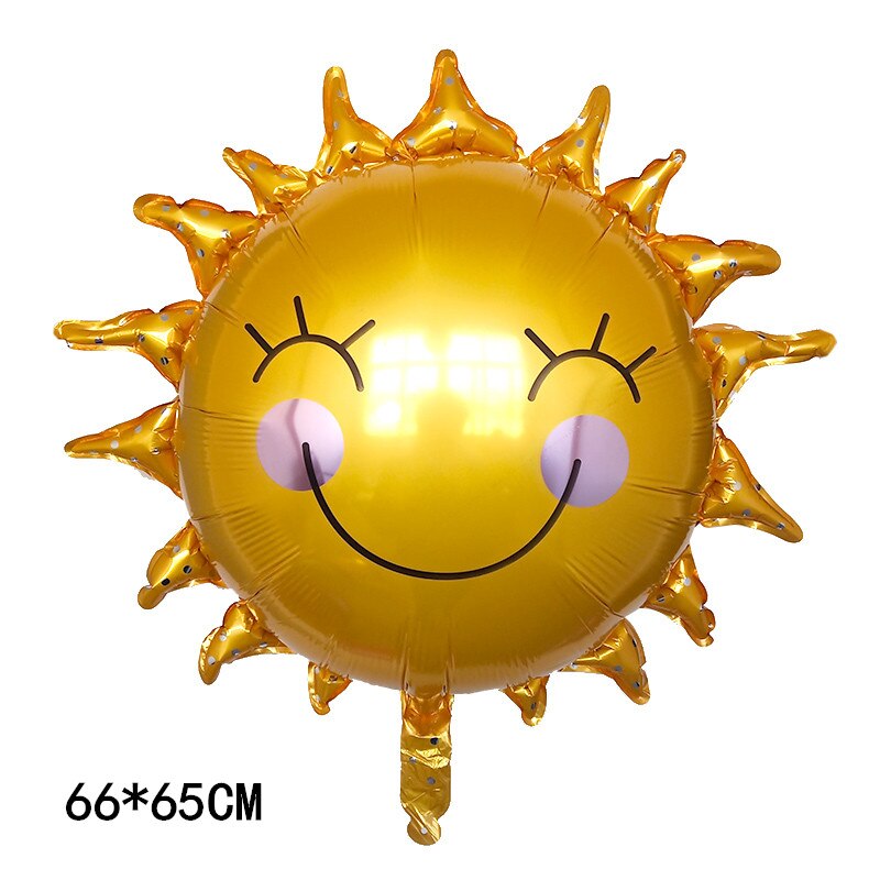 1Pcs Cartoon Regenboog Glimlach Blauwe Wolk Zon Folie Ballon Kids Speelgoed Voor Bruiloft Gelukkige Verjaardag Party Decor Baby douche Globos: Goud