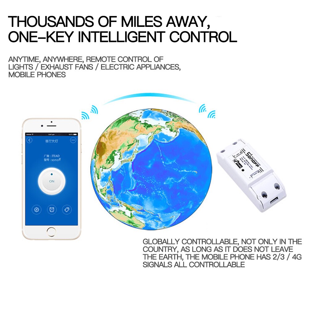 WIFI Wireless Smart Power Switch, Remote Control,Automation Relay Module, Common Home Modification Diy Parts for Home Light