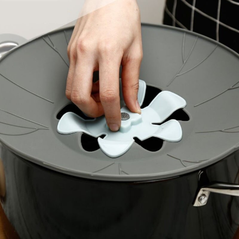 Silicone flower spill-proof pot lid universal use kitchen utensil tool rotation pot cover lids