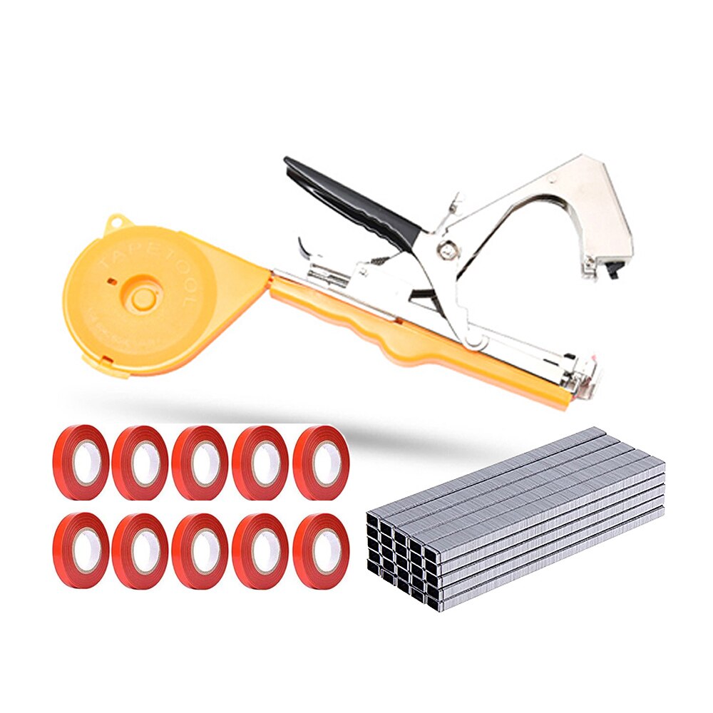 Garden Tool Plant Tying Tapener Hand Tying Binding Machine Vine Branch Machine Tied Twig Gun Strapping Vegetable Grape Stem: a whole set red