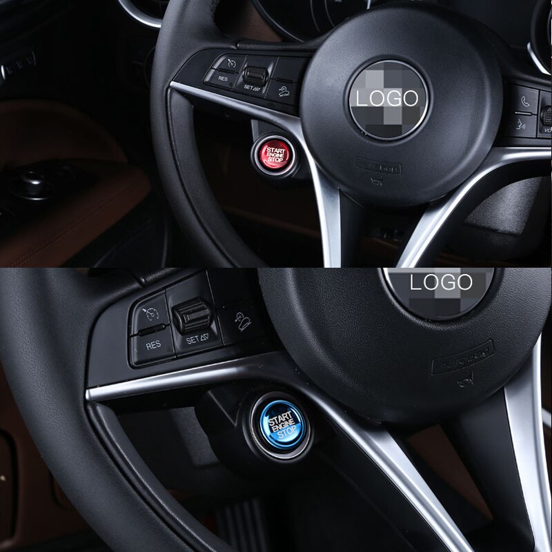 Auton muotoilutarvikkeet alumiini omistettu avain alfa romeo giulia stelviolle käynnistyspainike koristeelliset sytytystarrat