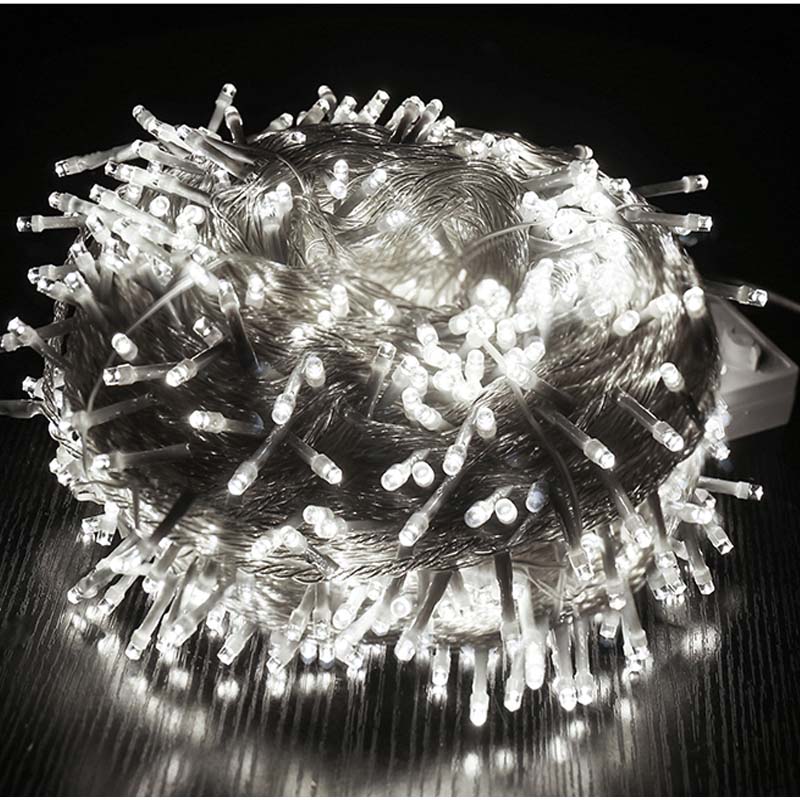 Led julelys utendørs 10m 20m 30m led lysstreng dekorasjon for fest bryllup tre hage krans