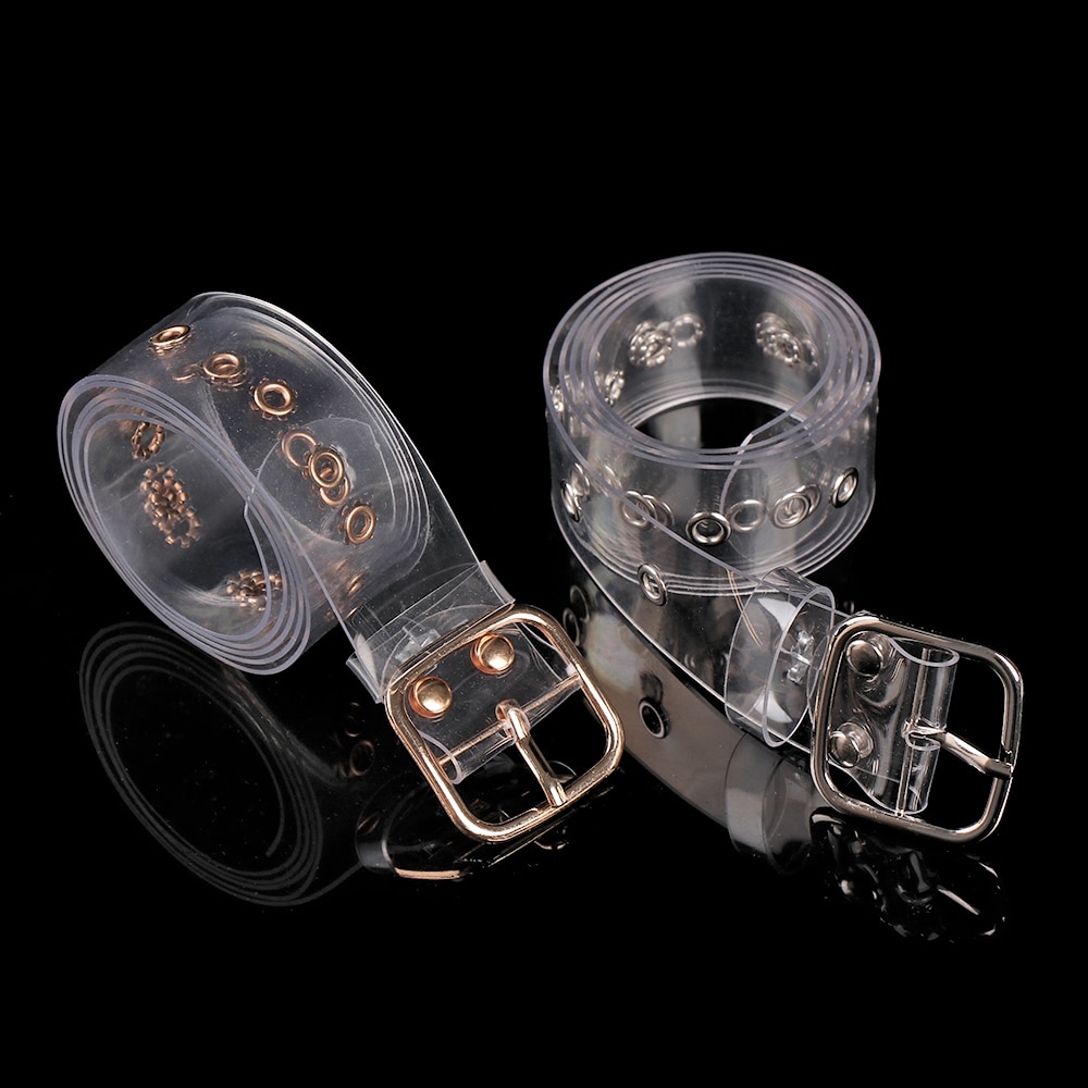 1Pc Frauen Taille Gürtel transparent Lange Gürtel Kleid Band Gürtel Quadrat Herz Stift Schnalle Breite Taille Band Sommer Mädchen bund Klar