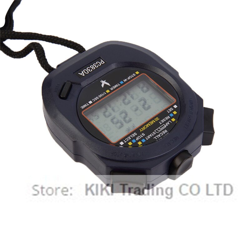 PC3830A Stopwatch Large-screen Digital LCD Timer Handheld Chronograph Timer Stop Watch with Lanyard