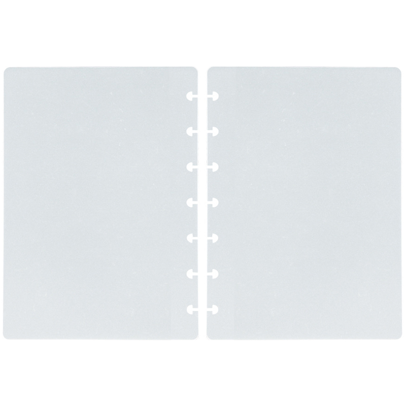 2 Sheets Multiple Sizes Loose-leaf Refill Notebook Cover Mushroom Hole Notebook Cover Binder Shell Simplicity Frosted PP Folder: Transparent / B5