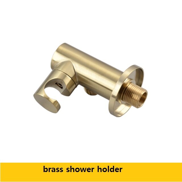 100% Brass Brushed Gold Hand Shower Set Wall Mounted Bathroom Bath Shower Faucets and Cold Mixer Shower Set: shower holder only