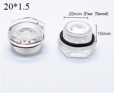 16/18/20/22/24/26/27/30/33/36/42mm*1.5 gevinddiameter luftkompressorindikator plast sekskant olievæskeniveau skueglas: Blå