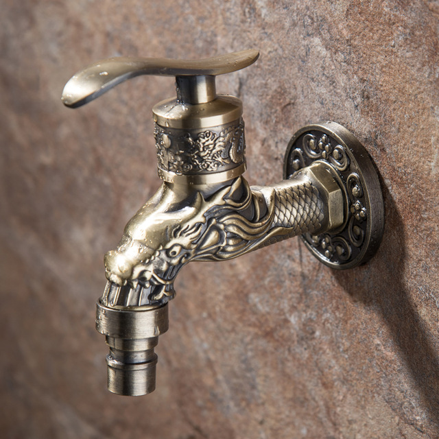 Antique Faucet Zinc Alloy Laundry Wall Mount Washing Machine Kitchen Faucet Garden Outdoor Nozzle for faucet Bathroom faucet: 6