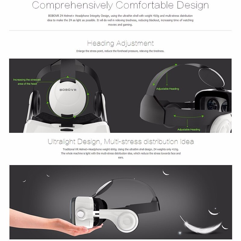 BOBOVR Z4 VR Virtuelle Realität 3D Gläser Kasten Stereo VR 3D Brille Karton Headset Helm für 4-6 ''IOS Android Smartphone