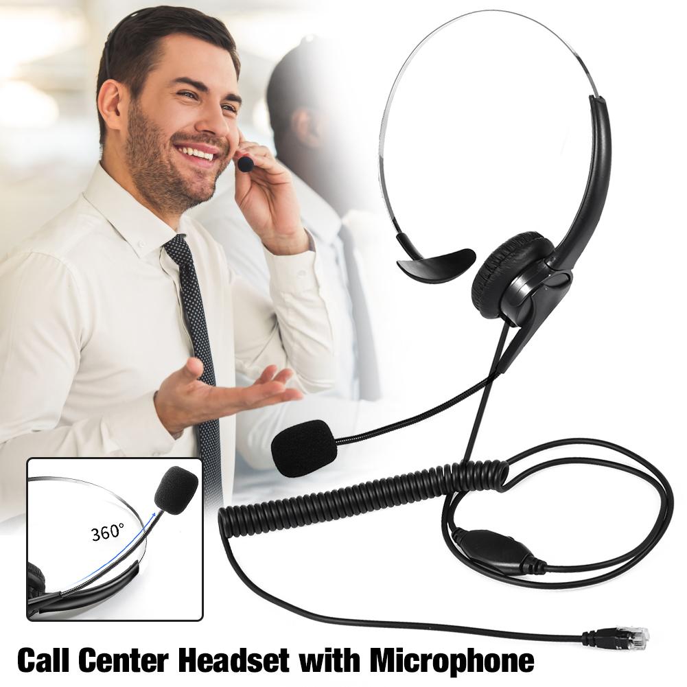 Auriculares USB de una cara con micrófono para centro de llamadas, cascos HD con reducción de ruido para operador telefónico, para servicio al cliente