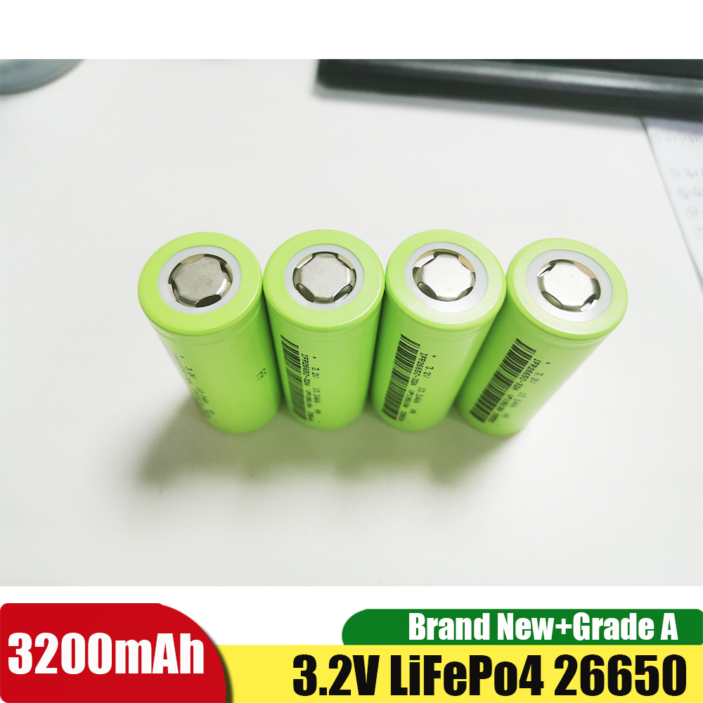 4pcs 100% Original 26650 battery 3200mAh lithium LiFePo4 35A Rechargeable Cell for 26650A LED flashlight