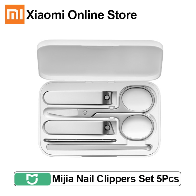 Xiaomi Mijia Nagelknipper Set 5Pcs Roestvrij Manicure Pedicure Nagelknipper Cutter Nagelvijl Oor Pick Met Opbergdoos