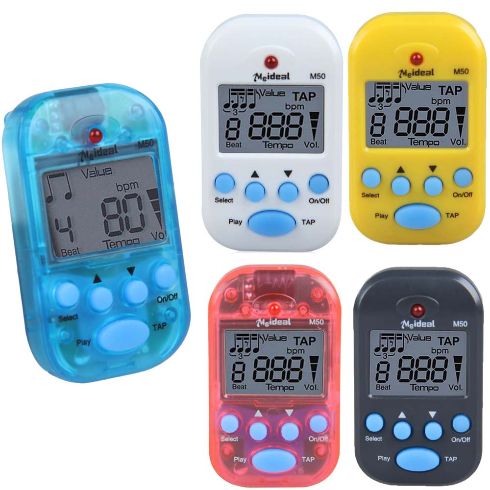 M50 Mini Electronic Metronome LCD Digital Plastic Electric Guitar Piano Metronome Musical Instrument Accessories