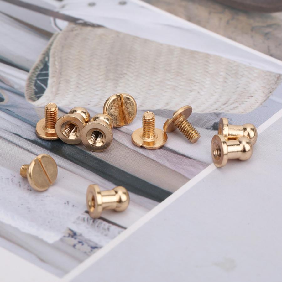 Lot de 20 clous à vis | Rivet en cuivre, tête ronde, tournevis Spot pour Bracelet, sac à vêtements, chaussures, ceinture décoration
