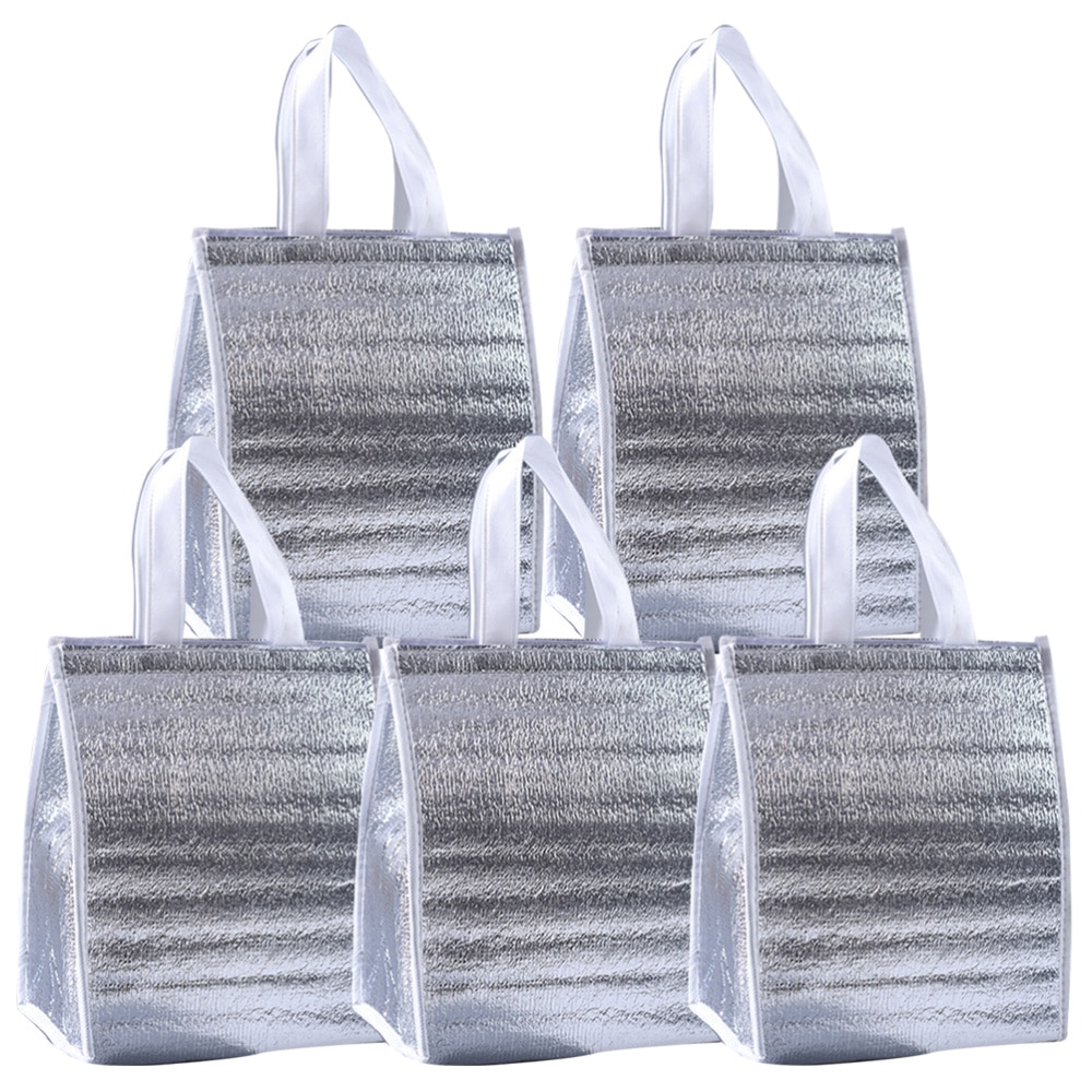 5 stuks wegwerpmaaltijdzakken parel katoenen aluminiumfolie isolatiezak verdikking voedselopslagzak voedsel warmtebehoudzak draagbaar: Default Title