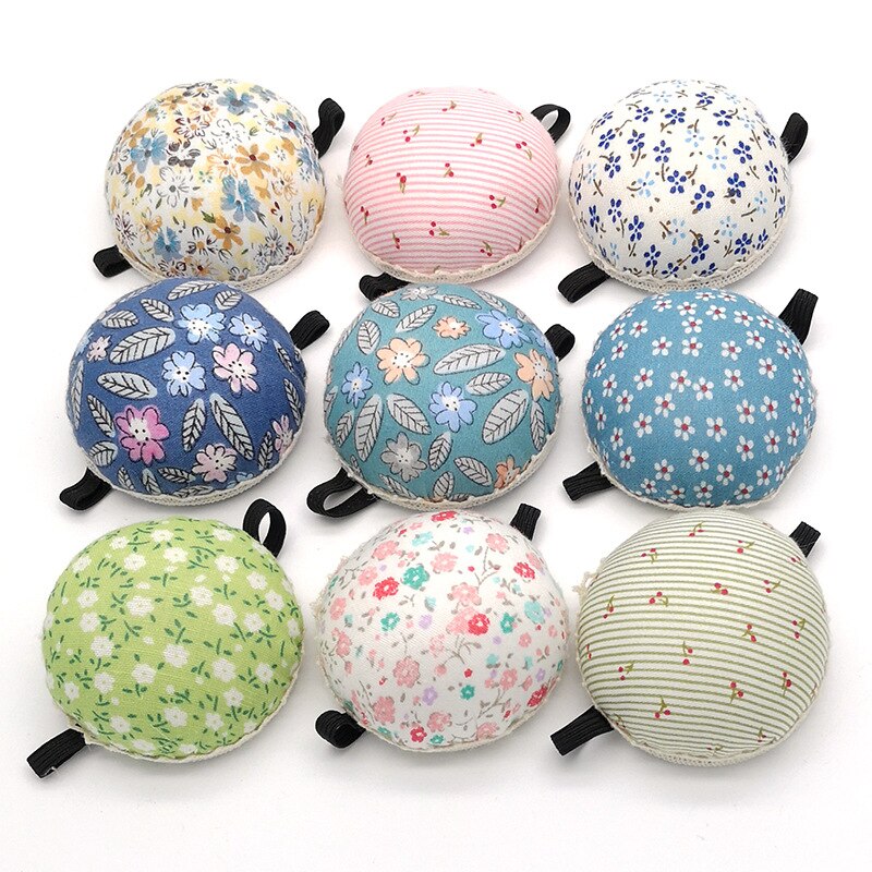 Ball Shaped Sewing Needle Pin Cushion Wrist Strap Sewing Needle Pillow for Cross Stitch Sewing Pins Accessories Craft Supplies