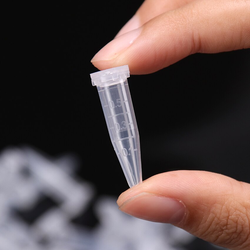 50PCS Clear Micro Test Tube Centrifuge Tubes Vial Snap Cap Container For Laboratory Sample Specimen School Stationery 0.5 ML