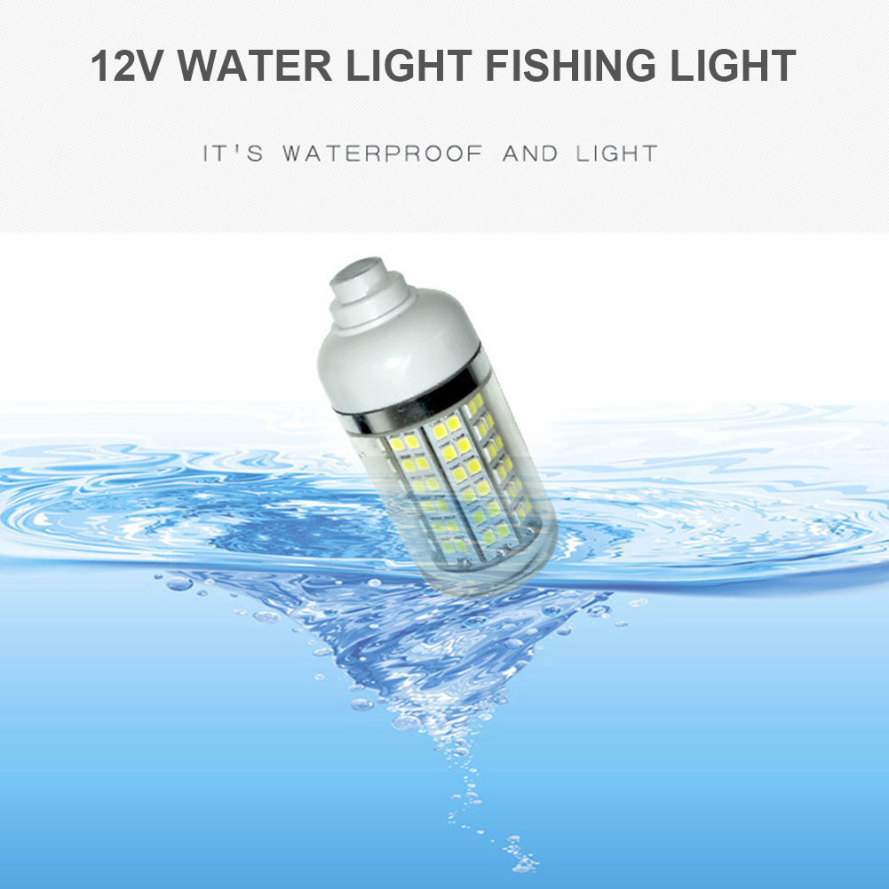 LED Underwater Light Lamp 12V Waterproof For Submersible Night Fishing Boat Outdoor Lighting --M25
