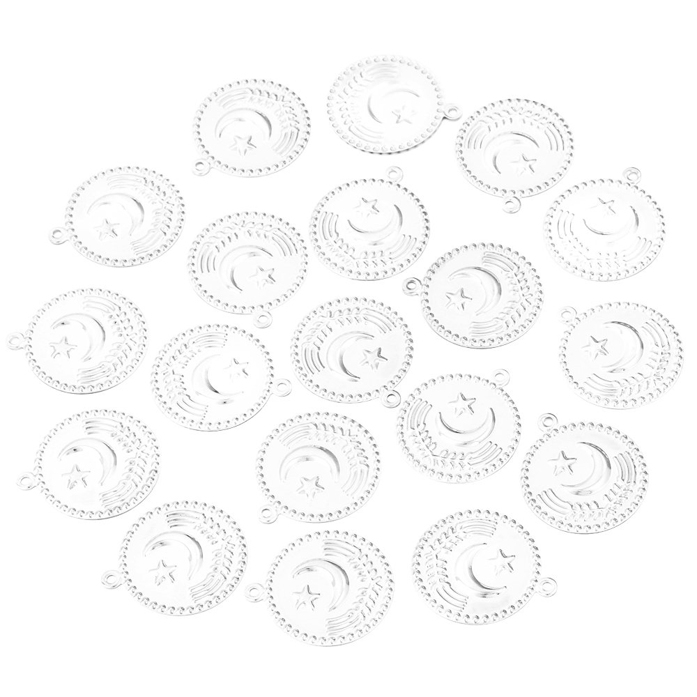 50/100 pçs 15/20mm turquia vintage folha de ferro pingente redondo para fazer jóias diy encantos colar brincos acessórios: 14mm / Vermelho