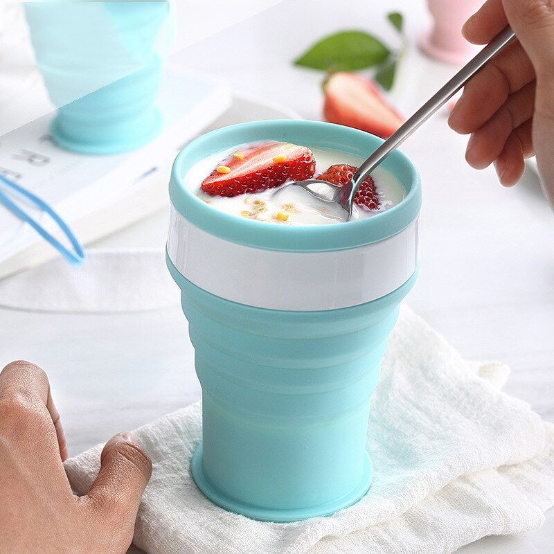 Nowy składany kubek silikonowy kubki robić kawy podróży składany kubek wody jedzenie stopień artykuły spożywcze odkryty kubek herbata kawa Handcup