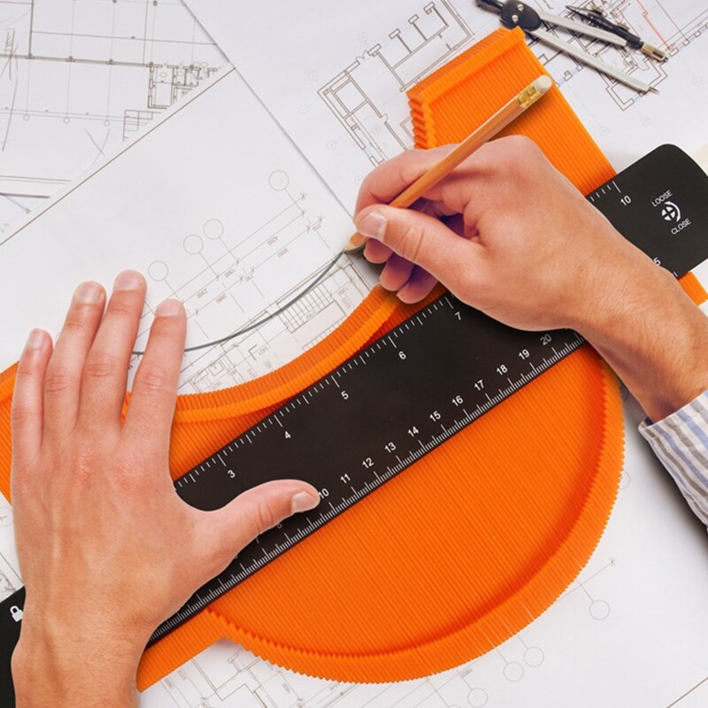 Contour Gauge (6/10 Inch Lock) Profile Tool Adjustable Lock-Precisely Copy Irregular Shape Duplicator Irregular Welding Woodwork