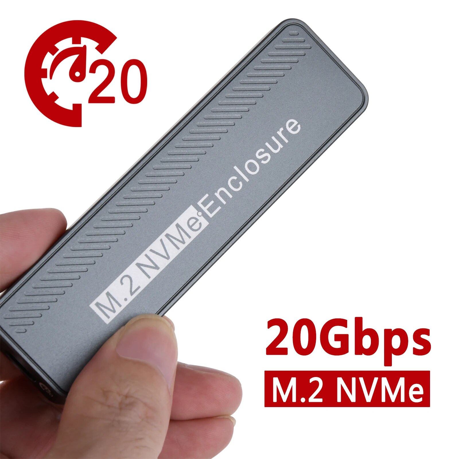 20Gbps M.2 NVME Enclosure USB 3.2 GEN 2X2 Type C NVME SSD Enclosure for 2230/2242/2260/2280 NVME SSD M/ B +M Key External Case B: Default Title