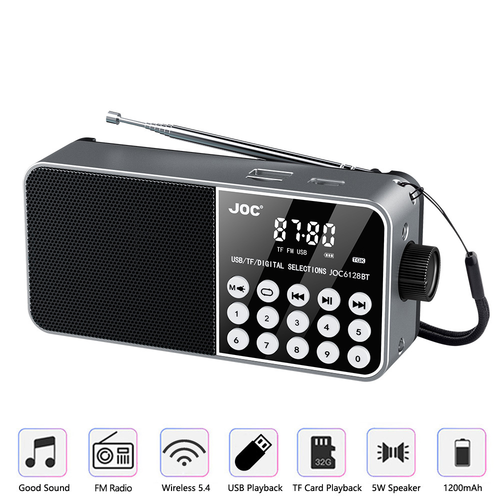 Kannettava fm-radio ladattava bluetooth-kaiutin usb tf  mp3 -soitin led-valaistuksella 3.5mm kuulokeliitäntää ulkokäyttöön tarkoitettu fm-radiovastaanotin