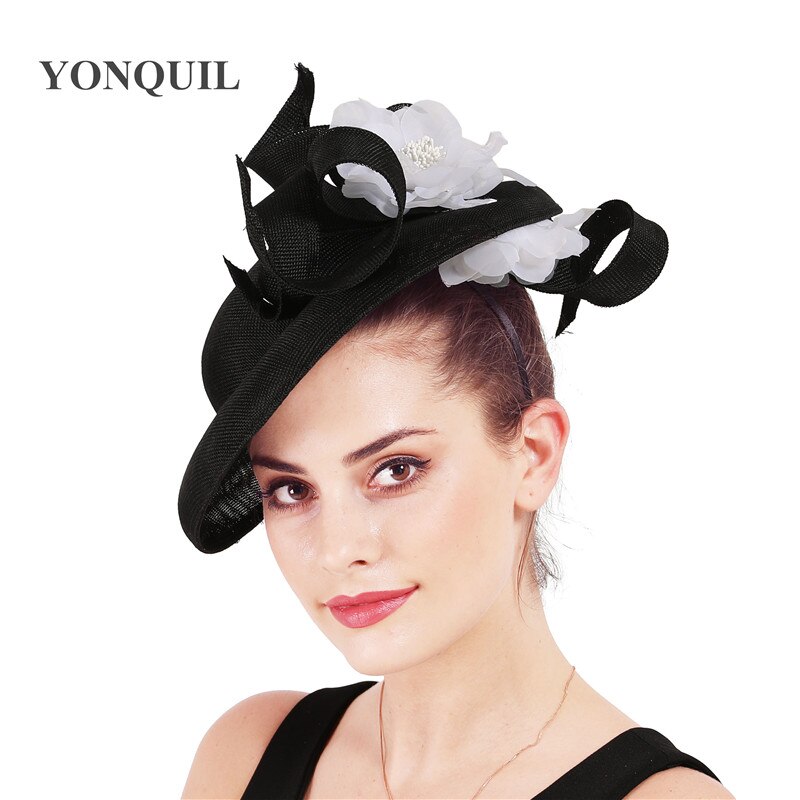 Wool Felt Fedora Hat With Flower - Women's Elegant Fascinator For Weddings & Church